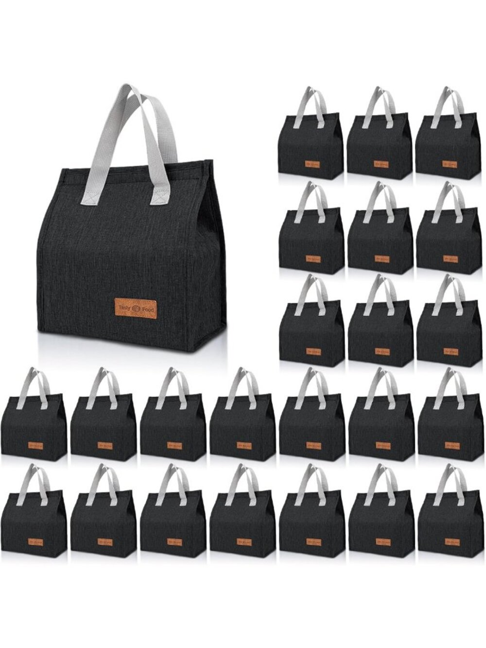 24 Pack Insulated Reusable Lunch Bags, Leakproof Tote for Work, Travel & Beach